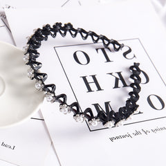 Fashion Pearl Non-Slip Rhinestone Hairbands Elastic Flower Women Hair Hoop Bands Headband Bezel Girls Hair Accessories Headdress