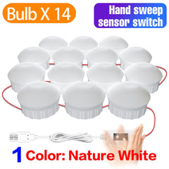 LED Vanity Mirror Light USB Makeup Vanity Light Cosmetic Hollywood Bulb Dimmable LED Wall Mirror Lamp Bathroom Dressing Table