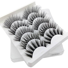 5 pairs of 3D false eyelashes handmade soft mink eyelashes natural thick long eyelashes makeup extension eyelash tool