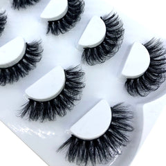 4/7 Pairs 25 mm 3d Mink Lashes Bulk Faux with Custom Box Wispy Natural Mink Lashes Pack Short Wholesales Natural False Eyelashes