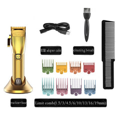 Professional lithium ion electric hair clipper for men barber shop rechargeable hair trimmer powerful beard hair cutting tool