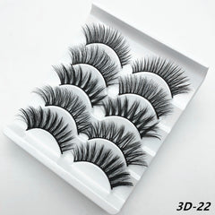 5 pairs of 3D false eyelashes handmade soft mink eyelashes natural thick long eyelashes makeup extension eyelash tool