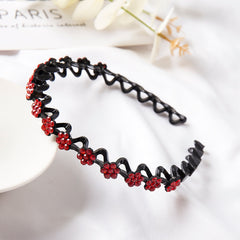 Fashion Pearl Non-Slip Rhinestone Hairbands Elastic Flower Women Hair Hoop Bands Headband Bezel Girls Hair Accessories Headdress