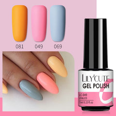 LILYCUTE 3 PCS Gel Polish Set Winter Color Glitter Sequins Matte Effect Gel Long Lasting Base Top Coat Nail Art Design Hybrid