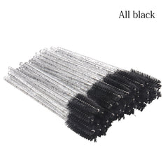 50 Pcs Disposable Crystal Eyelash brush Mascara Wands Applicator Diamond Eye Lash brushes  Eyelash Extension women Makeup tools