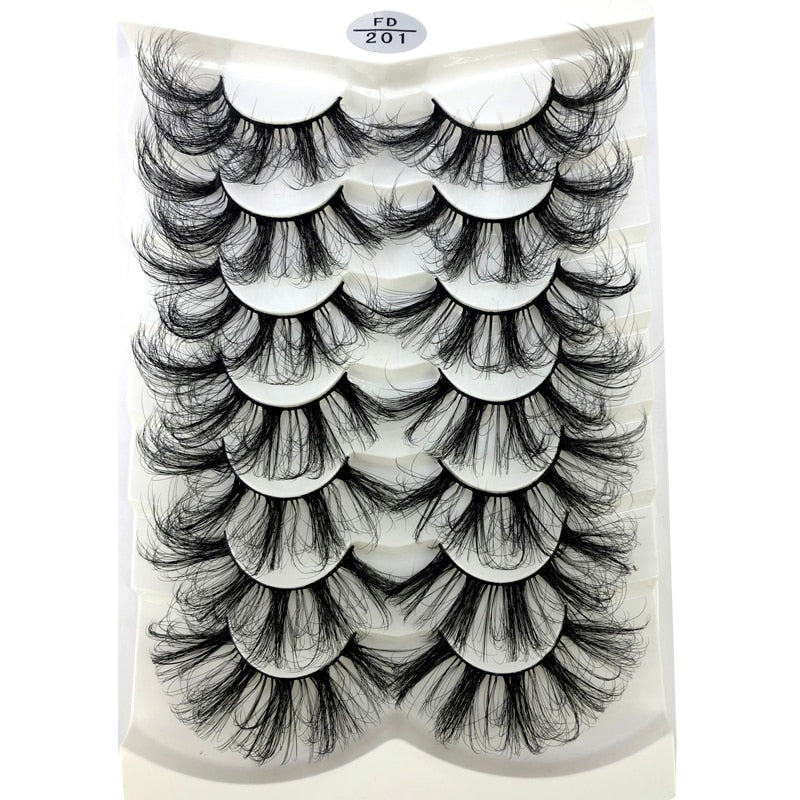 4/7 Pairs 25 mm 3d Mink Lashes Bulk Faux with Custom Box Wispy Natural Mink Lashes Pack Short Wholesales Natural False Eyelashes