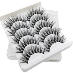 5 pairs of 3D false eyelashes handmade soft mink eyelashes natural thick long eyelashes makeup extension eyelash tool