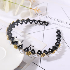 Fashion Pearl Non-Slip Rhinestone Hairbands Elastic Flower Women Hair Hoop Bands Headband Bezel Girls Hair Accessories Headdress