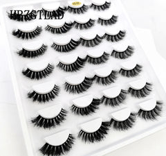 5-14Pairs Fluffy Lashes 10-25mm 3D Mink Lashes Long Thick Natural False Eyelashes Wholesale Lashes Vendors Makeup Mink Eyelashes