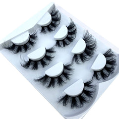 4/7 Pairs 25 mm 3d Mink Lashes Bulk Faux with Custom Box Wispy Natural Mink Lashes Pack Short Wholesales Natural False Eyelashes