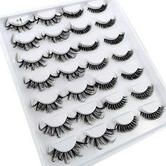 5-14Pairs Fluffy Lashes 10-25mm 3D Mink Lashes Long Thick Natural False Eyelashes Wholesale Lashes Vendors Makeup Mink Eyelashes