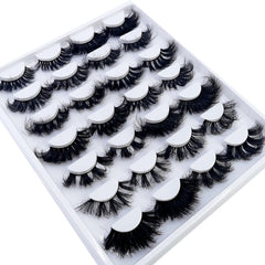 5-14Pairs Fluffy Lashes 10-25mm 3D Mink Lashes Long Thick Natural False Eyelashes Wholesale Lashes Vendors Makeup Mink Eyelashes