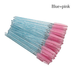 50 Pcs Disposable Crystal Eyelash brush Mascara Wands Applicator Diamond Eye Lash brushes  Eyelash Extension women Makeup tools