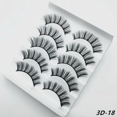 5 pairs of 3D false eyelashes handmade soft mink eyelashes natural thick long eyelashes makeup extension eyelash tool