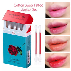 20pcs Cigarette Cotton Swab Lipstick Tattoo Lipstick Non-Stick Long-Lasting Waterproof and Kiss-proof Lip Durable Lip Stain Set