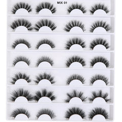 5-14Pairs Fluffy Lashes 10-25mm 3D Mink Lashes Long Thick Natural False Eyelashes Wholesale Lashes Vendors Makeup Mink Eyelashes