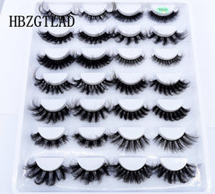 5-14Pairs Fluffy Lashes 10-25mm 3D Mink Lashes Long Thick Natural False Eyelashes Wholesale Lashes Vendors Makeup Mink Eyelashes