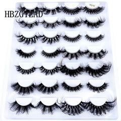 5-14Pairs Fluffy Lashes 10-25mm 3D Mink Lashes Long Thick Natural False Eyelashes Wholesale Lashes Vendors Makeup Mink Eyelashes