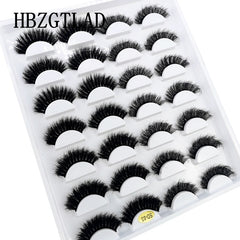 5-14Pairs Fluffy Lashes 10-25mm 3D Mink Lashes Long Thick Natural False Eyelashes Wholesale Lashes Vendors Makeup Mink Eyelashes