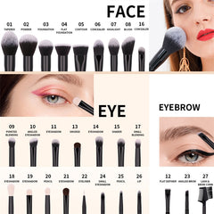 DUcare Black Makeup Brushes 8-32Pcs Brush for Makeup Foundation Eyeshadow Synthetic Goat Pony Hair Professional makeup brush Set