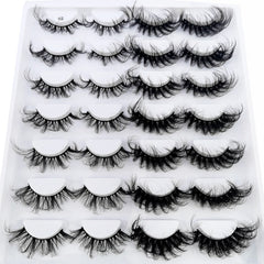 5-14Pairs Fluffy Lashes 10-25mm 3D Mink Lashes Long Thick Natural False Eyelashes Wholesale Lashes Vendors Makeup Mink Eyelashes