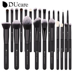 DUcare Black Makeup Brushes 8-32Pcs Brush for Makeup Foundation Eyeshadow Synthetic Goat Pony Hair Professional makeup brush Set