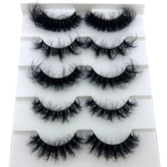 4/7 Pairs 25 mm 3d Mink Lashes Bulk Faux with Custom Box Wispy Natural Mink Lashes Pack Short Wholesales Natural False Eyelashes