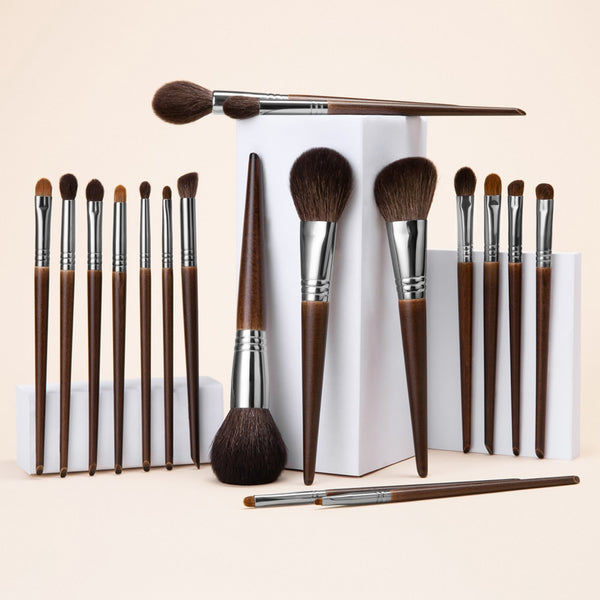 OVW Natural Goat Hair Makeup Brushes Set Professional Kit brocha maquillaje pedzle do makijazu blending smudging brush shader