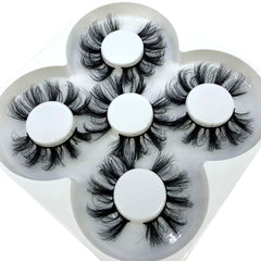 4/7 Pairs 25 mm 3d Mink Lashes Bulk Faux with Custom Box Wispy Natural Mink Lashes Pack Short Wholesales Natural False Eyelashes