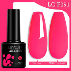 LILYCUTE 7ML Summer Neon Nail Gel Polish Gel Polish Semi Permanent Nail Art Manicure Soak Off LED UV Gel Nail Varnishes