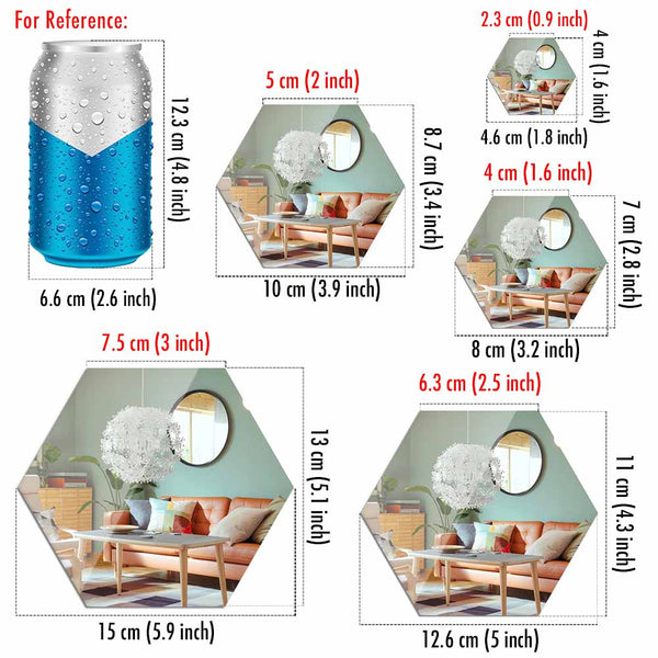 MCDFL Hexagon Acrylic Mirror Wall Stickers Decorative Tiles Self Adhesive Aesthetic Room Home Korean Decor Shower Makeup Panel