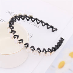 Fashion Pearl Non-Slip Rhinestone Hairbands Elastic Flower Women Hair Hoop Bands Headband Bezel Girls Hair Accessories Headdress