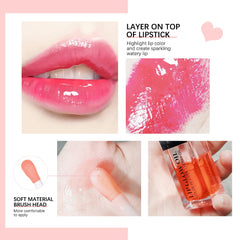 Crystal Jelly Moisturizing Lip Oil Plumping Lip Gloss Makeup Sexy Plump Lip Glow Oil Tinted Lip Plumper 6ml 1 Piece