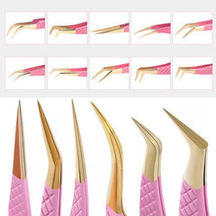 False Eyelash Tweezers For Fake Eyelashes Extensions Individual Curved Strip Lashes Eyebrow Hair Clip Tongs Nail Art Makeup Tool