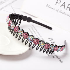 Fashion Pearl Non-Slip Rhinestone Hairbands Elastic Flower Women Hair Hoop Bands Headband Bezel Girls Hair Accessories Headdress