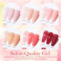 BORN PRETTY 7ML Jelly Nude Gel Polish Translucent Pink Milky White Nail Gel Manicure UV LED Semi Permanent Soak Off Nail Polish