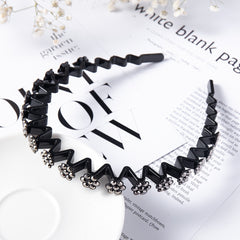 Fashion Pearl Non-Slip Rhinestone Hairbands Elastic Flower Women Hair Hoop Bands Headband Bezel Girls Hair Accessories Headdress