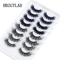 5-14Pairs Fluffy Lashes 10-25mm 3D Mink Lashes Long Thick Natural False Eyelashes Wholesale Lashes Vendors Makeup Mink Eyelashes