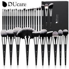 DUcare Black Makeup Brushes 8-32Pcs Brush for Makeup Foundation Eyeshadow Synthetic Goat Pony Hair Professional makeup brush Set