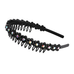 Fashion Pearl Non-Slip Rhinestone Hairbands Elastic Flower Women Hair Hoop Bands Headband Bezel Girls Hair Accessories Headdress