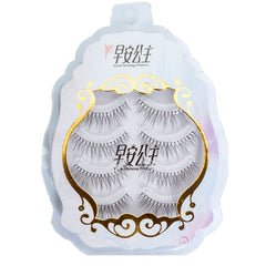 Natural False Eyelashes 4pairs 3D Faux Mink Eyelash Wispy Fluffy Soft Extension Hand Made Short Light Fake Lashes Makeup Tools