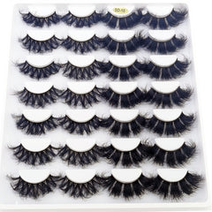 5-14Pairs Fluffy Lashes 10-25mm 3D Mink Lashes Long Thick Natural False Eyelashes Wholesale Lashes Vendors Makeup Mink Eyelashes