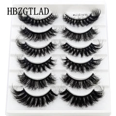 5-14Pairs Fluffy Lashes 10-25mm 3D Mink Lashes Long Thick Natural False Eyelashes Wholesale Lashes Vendors Makeup Mink Eyelashes