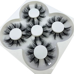 4/7 Pairs 25 mm 3d Mink Lashes Bulk Faux with Custom Box Wispy Natural Mink Lashes Pack Short Wholesales Natural False Eyelashes