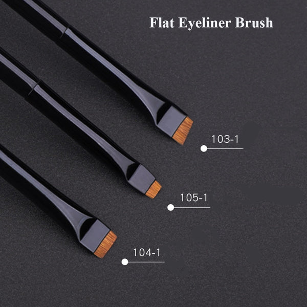 Professional Eye Makeup Brushes Black Flat Eyeliner Brush Eyebrow Application Lip Makeup Brush Eye Patch Makeup Tools 2/3pcs