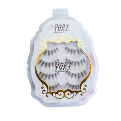 Natural False Eyelashes 4pairs 3D Faux Mink Eyelash Wispy Fluffy Soft Extension Hand Made Short Light Fake Lashes Makeup Tools