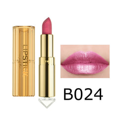 12 Colors Korea Matte Glitter Lipstick Pink Nude Matte Gliter Waterproof Kissproof Glitter Flip Lipstick Orange Dropshipping