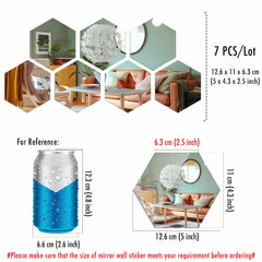 MCDFL Hexagon Acrylic Mirror Wall Stickers Decorative Tiles Self Adhesive Aesthetic Room Home Korean Decor Shower Makeup Panel