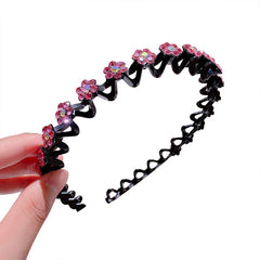 Fashion Pearl Non-Slip Rhinestone Hairbands Elastic Flower Women Hair Hoop Bands Headband Bezel Girls Hair Accessories Headdress