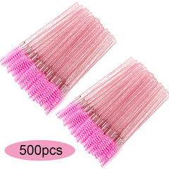 50/100/300/500pcs Eyebrow Eyelash Brushes Eyelash Spoolies Mascara Wands Disposable Applicator for Eyelash Extension Makeup Tool